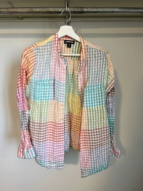 Lands' End Multicolor Gingham Button-Up Shirt